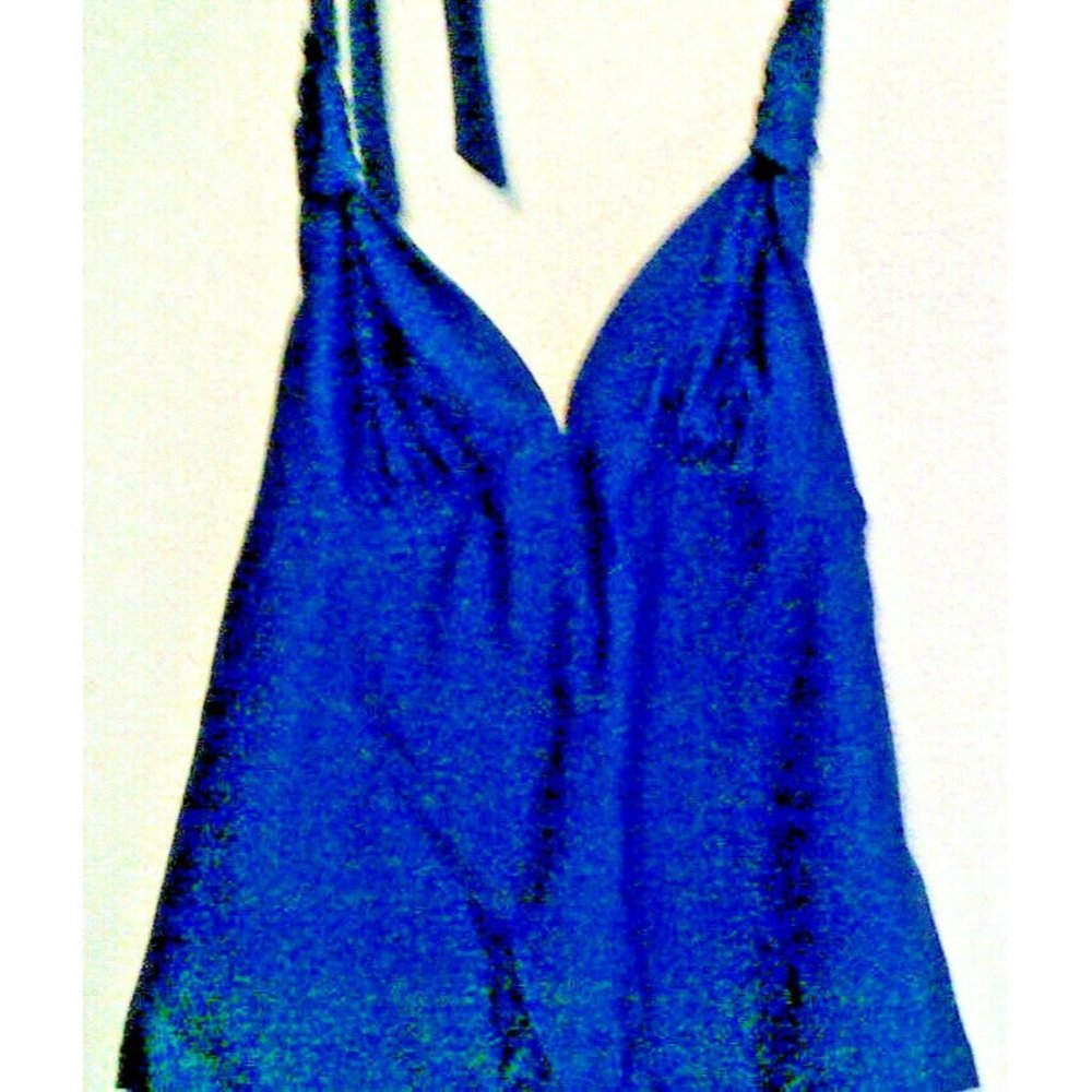Swimsuit Top by Converse One Star- Haulter Tankini- Blue- V-neck Size S